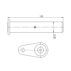 3051388LG Svornjak s podmazivanjem 30x155 za utovarne platforme Dhollandia